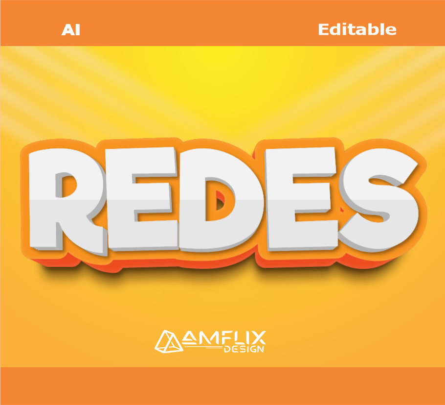 letras 3D editable naranja